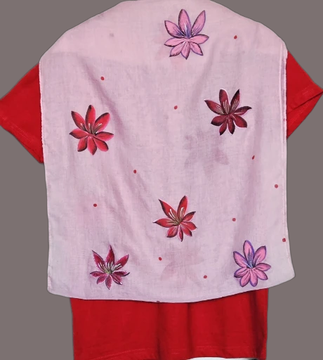 Pink Floral Scarf,length=36,width=19 with tshirt (bonus)