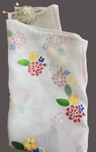  White Floral Scarf sold 