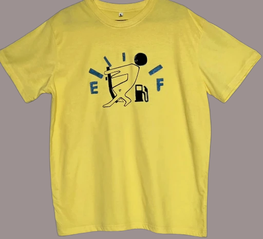 Non Gildan Yellow handpainted  Graphic T-Shirt large size 
