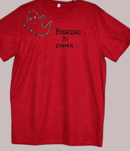 Non Gildan Handpainted Red T-Shirt  casper design medium size 