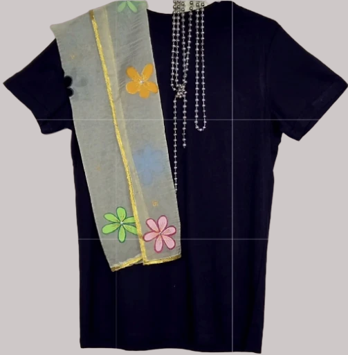 handpainted scarf with tshirt sold