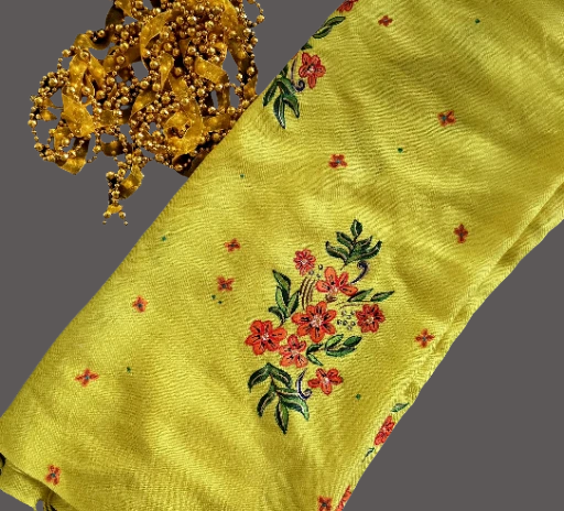 Yellow Floral Scarf with tshirt