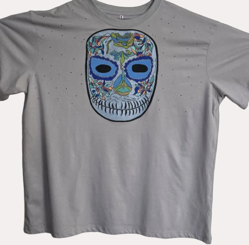 T-shirt with Artistic Mask Design..XXL size sold