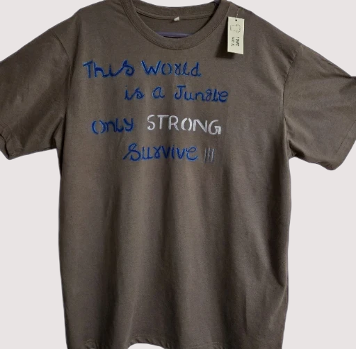 Non Gildan handpainted Gray Graphic T-Shirt..XL size 