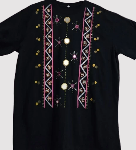 Non Gildan Handpainted Navy blue T-Shirt..XL size sold