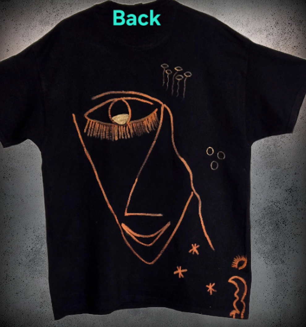 Bleach Abstract Faces Black Gildan T-Shirt XL 