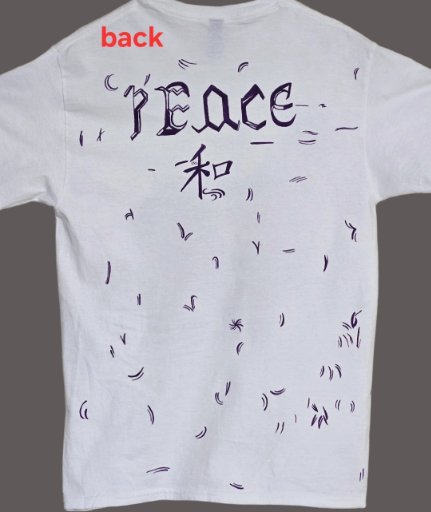 Gildan premium white cotton handpainted Horse and Rider Graphic Medium size T-Shirt