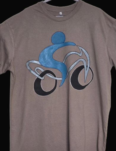 Brown T-shirt with Bicycle Graphic sold
