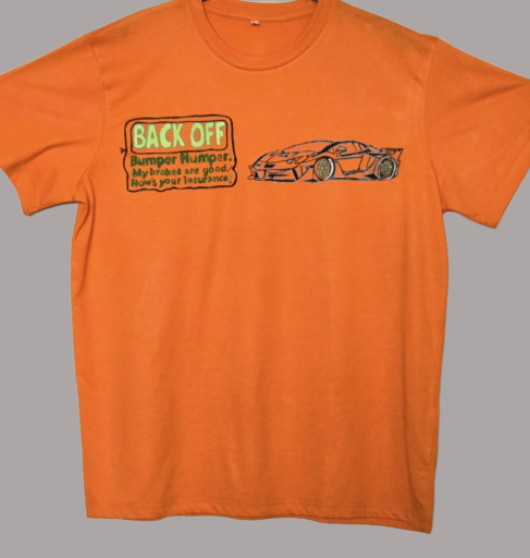 Non Gildan Orange handpainted Graphic T-Shirt large size