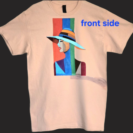 Gildan handpainted Abstract Art cotton  T-Shirt Medium size