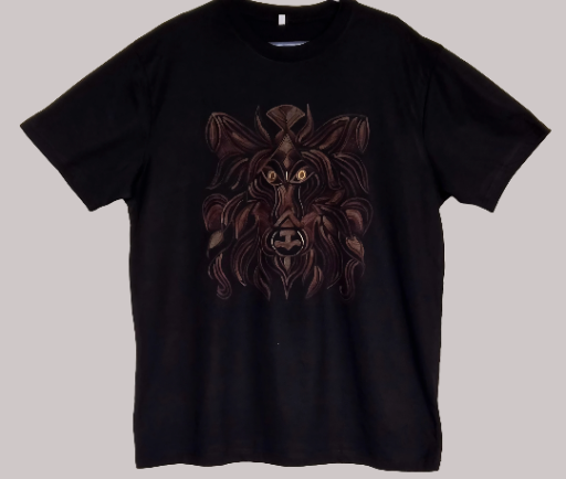 Non Gildan Bleach art Black T-Shirt Wolf Head Design  XL size 