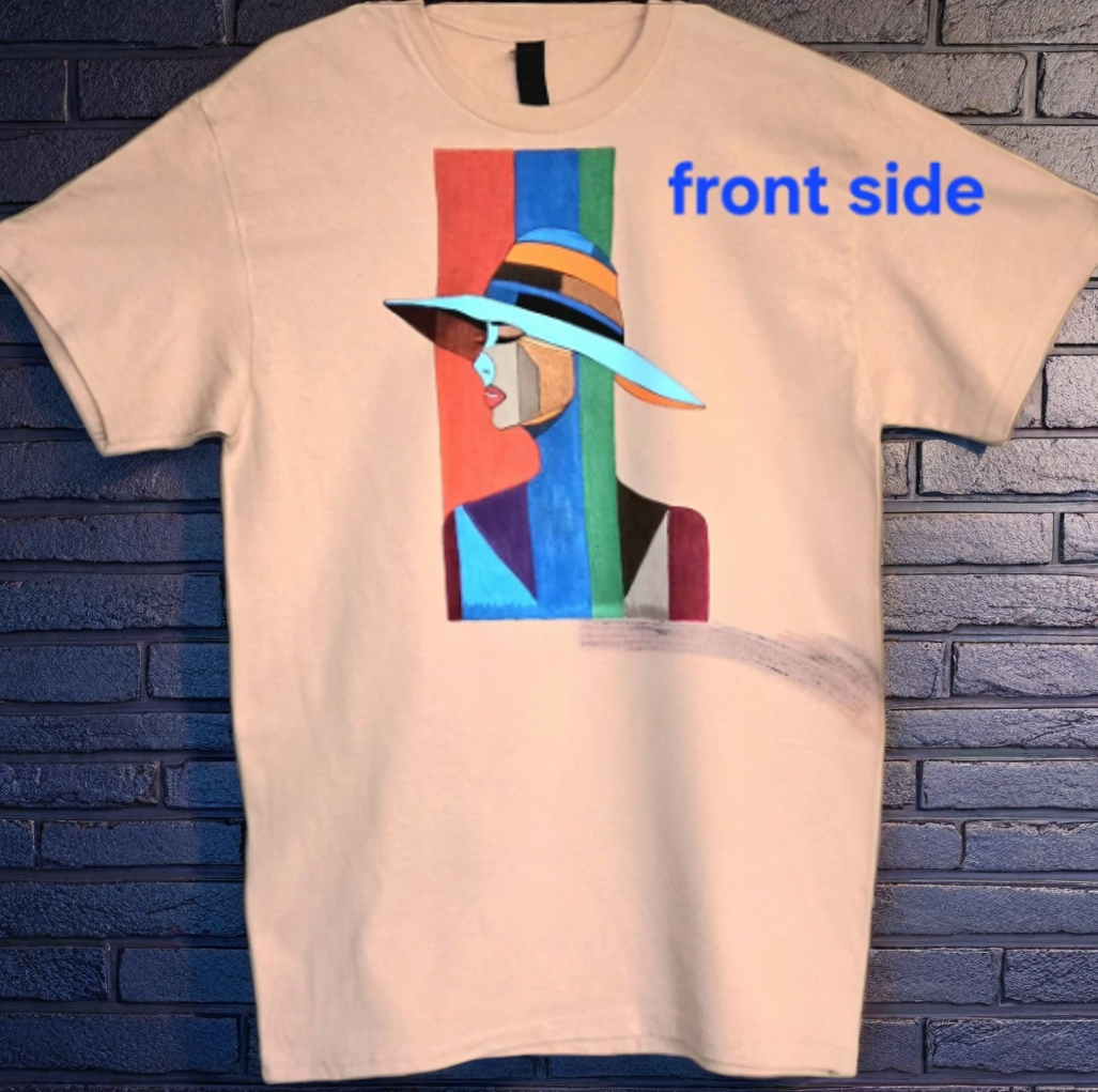 Gildan handpainted Abstract Art cotton  T-Shirt Medium size