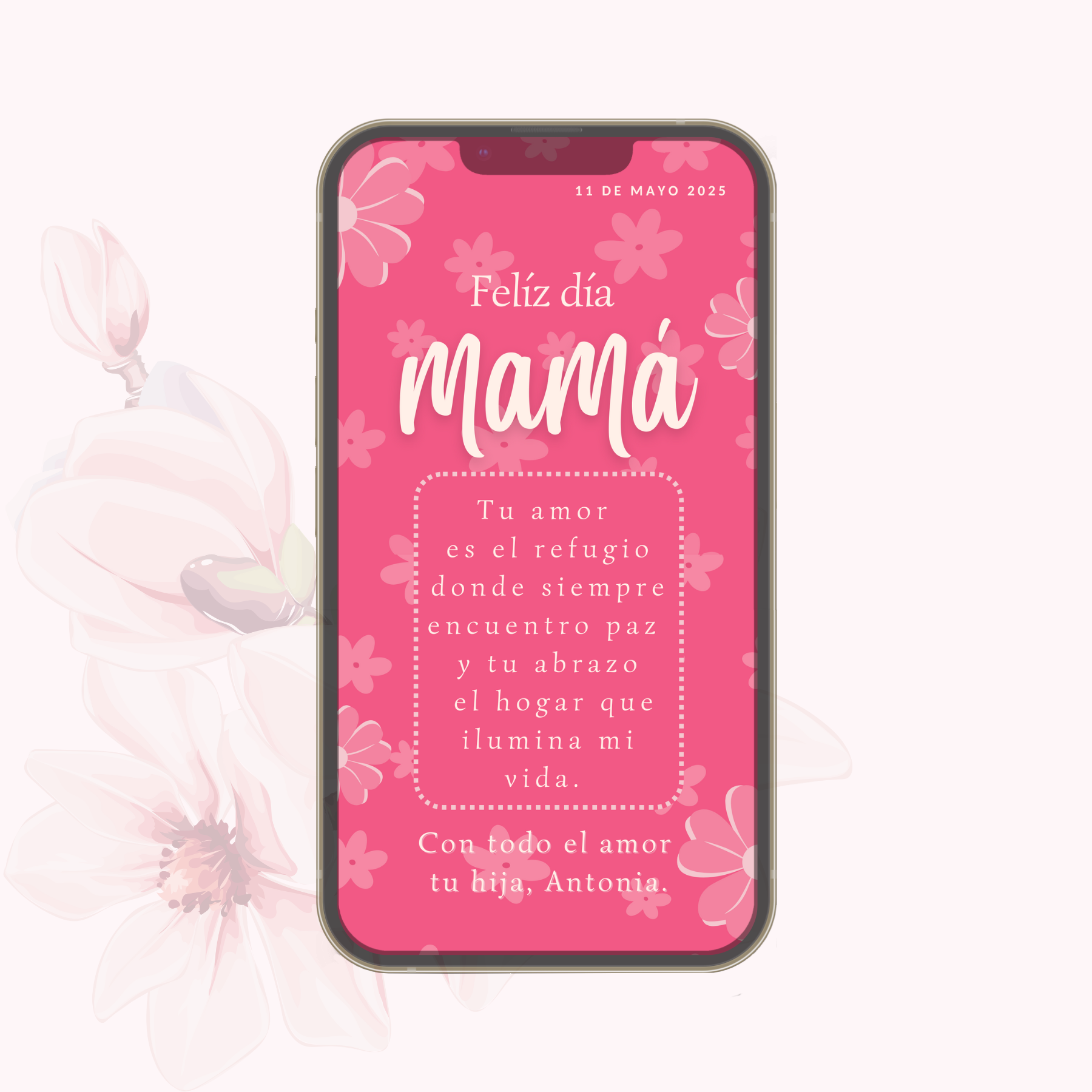 Tarjeta Margaritas Día de la Madre Dinámica