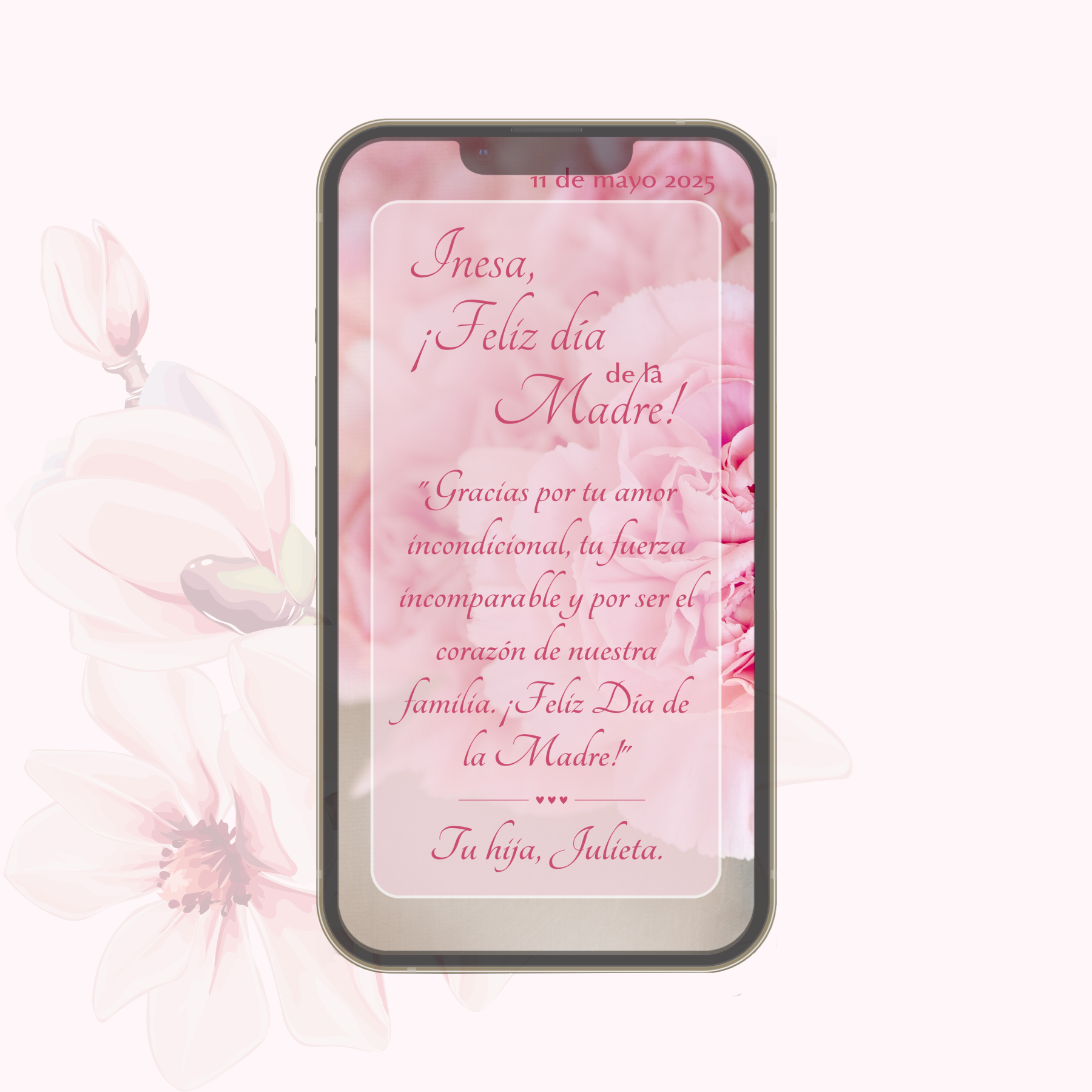 Tarjeta Rosas Día de la Madre Dinámica