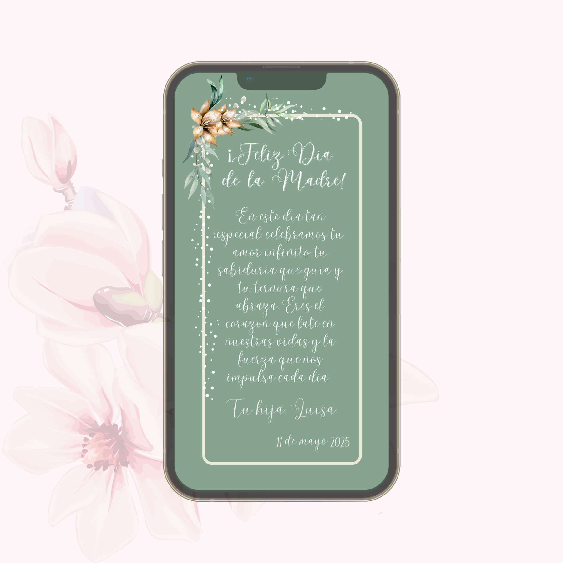 Tarjeta vainilla Día de la Madre Dinámica