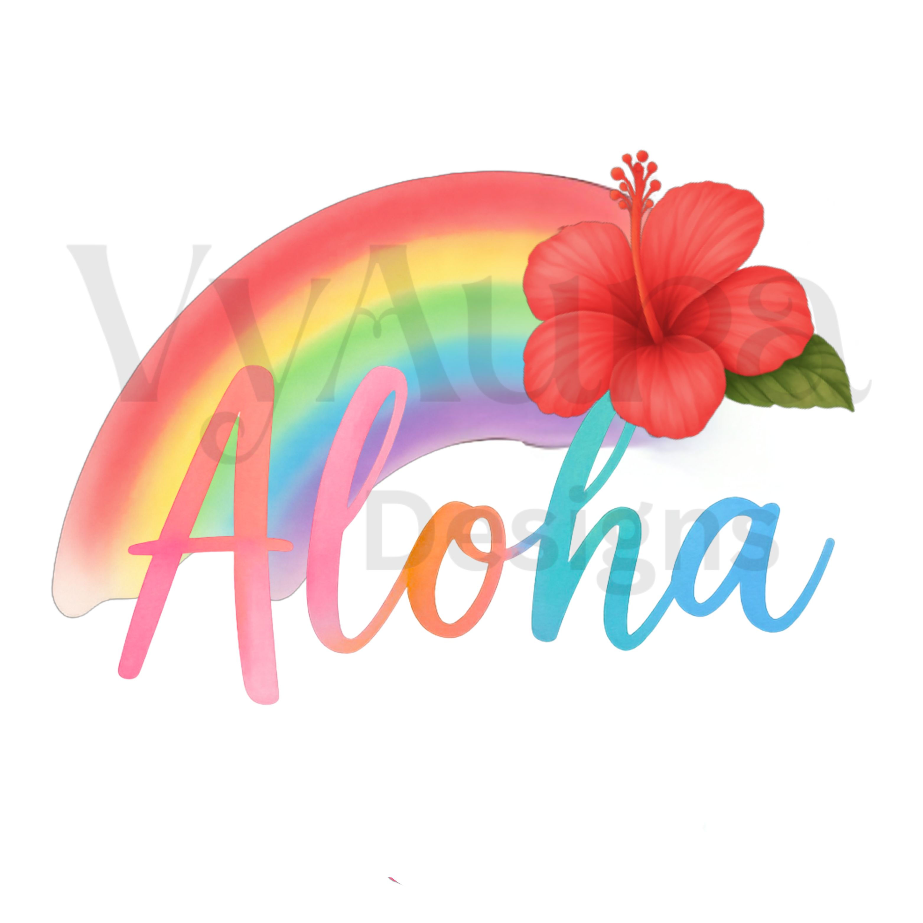 ALOHA Rainbow Red Hibiscus 