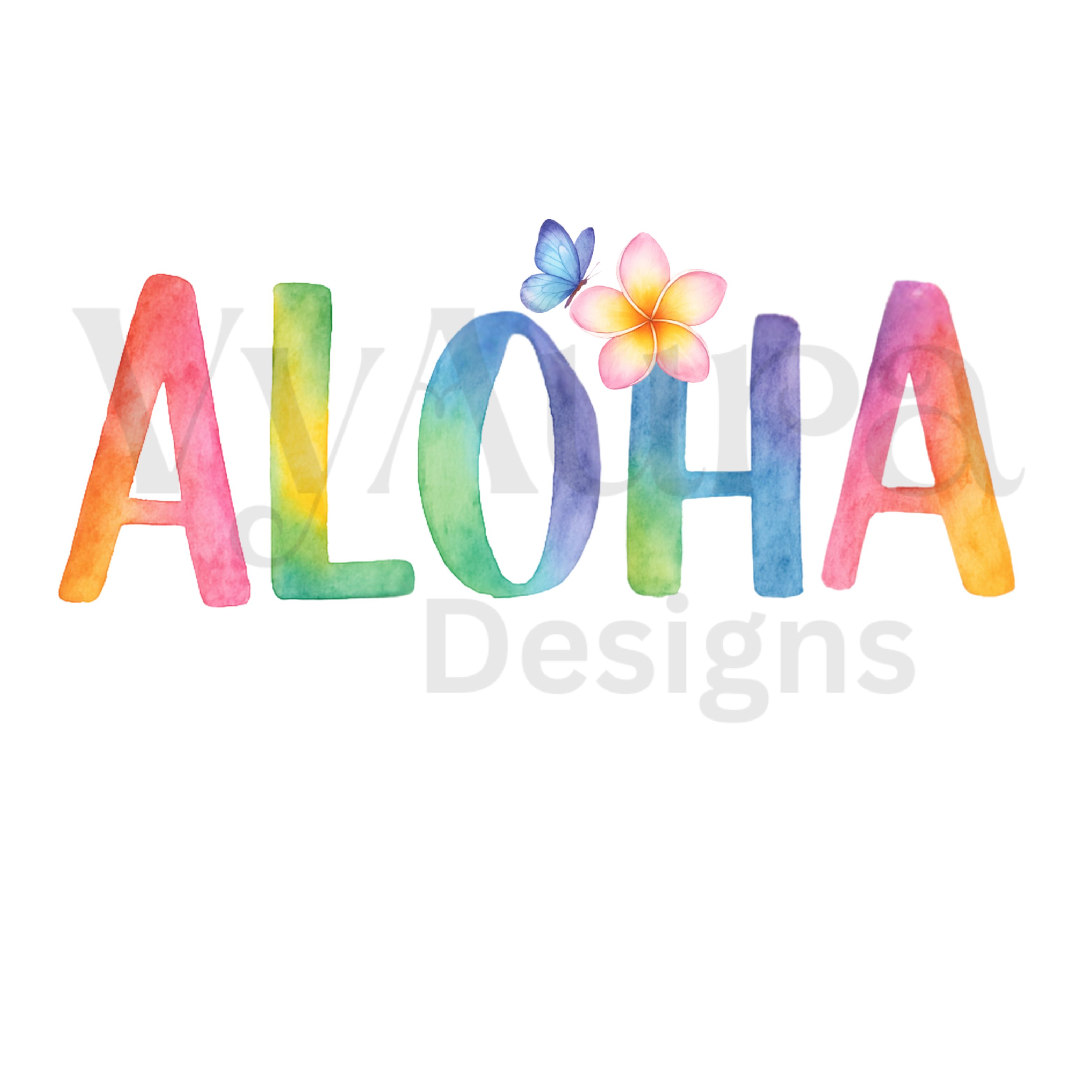 ALOHA Pastel Rainbow Butterfly