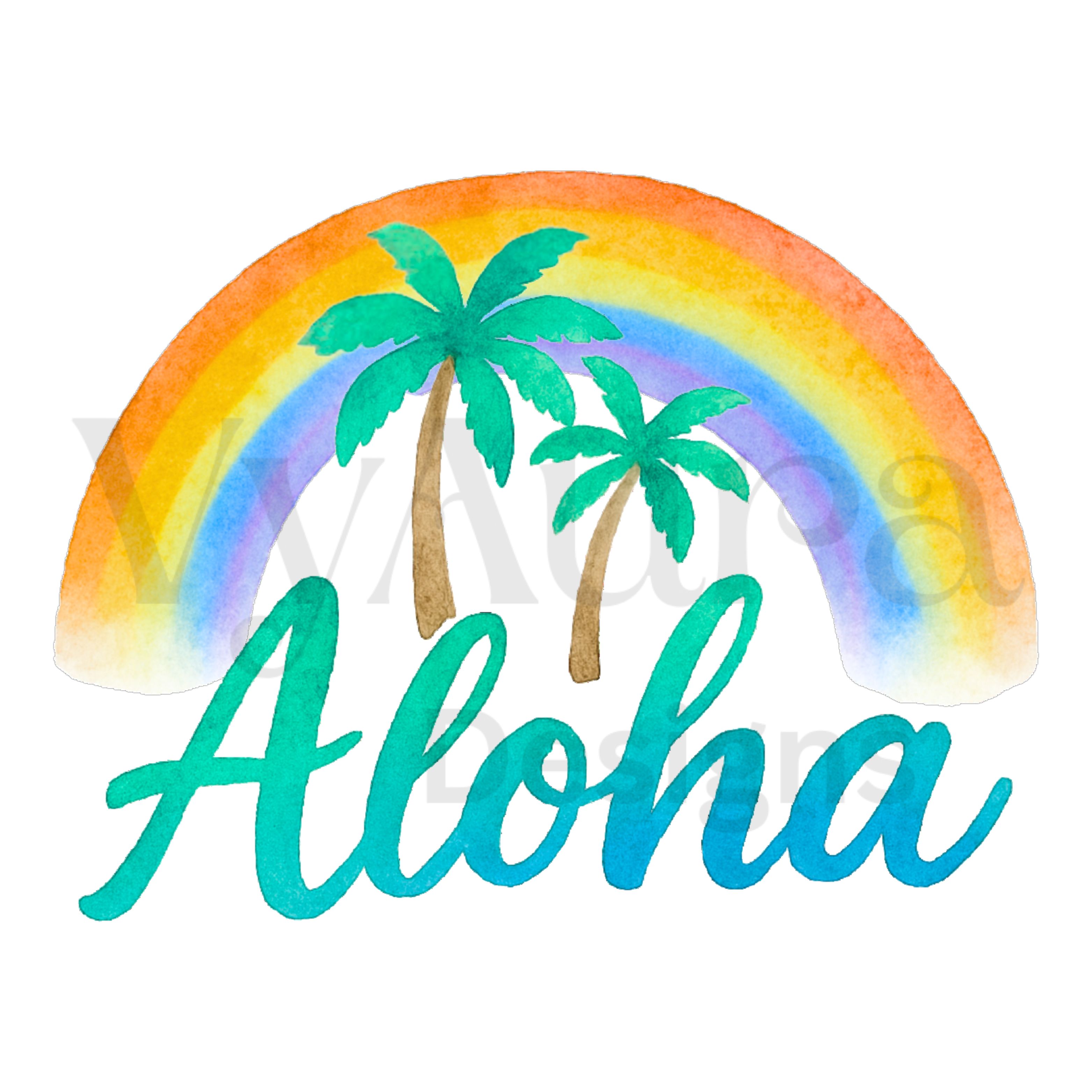 ALOHA Green Rainbow Palms