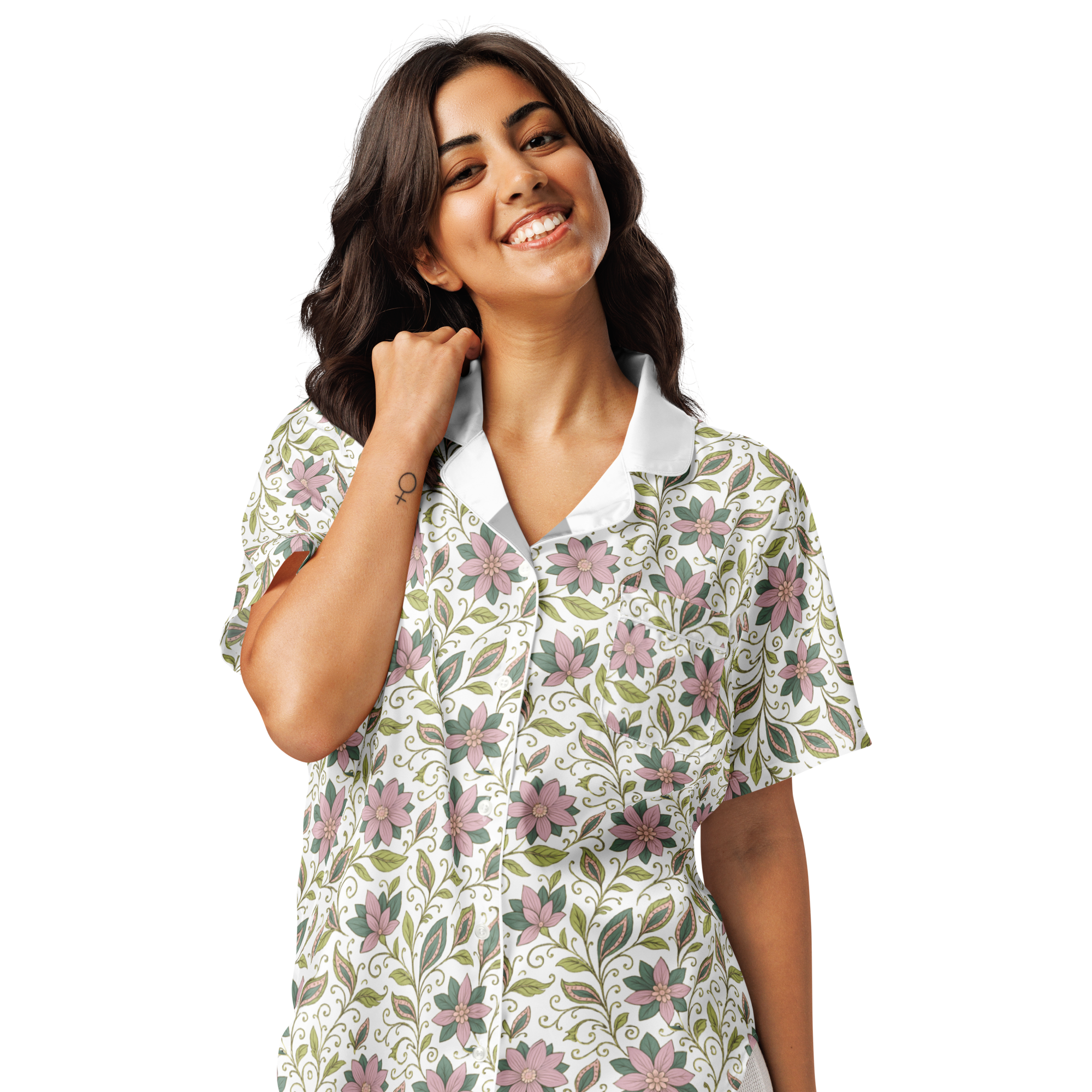 Blush & Botanica Women’s Short Sleeve Pajama Top, 100% Polyester, Luxurious, silky-feel fabric