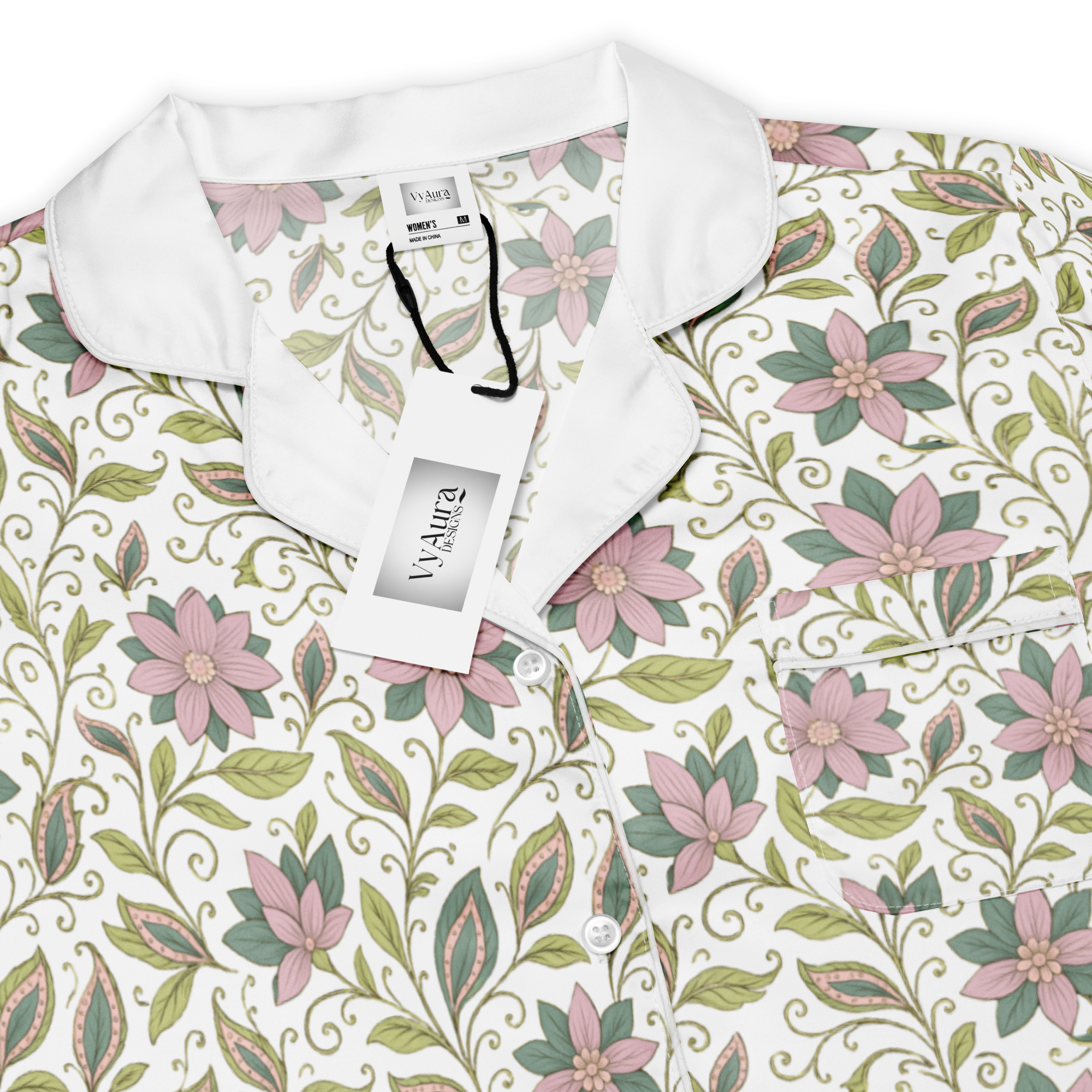 Blush & Botanica Women’s Short Sleeve Pajama Top, 100% Polyester, Luxurious, silky-feel fabric