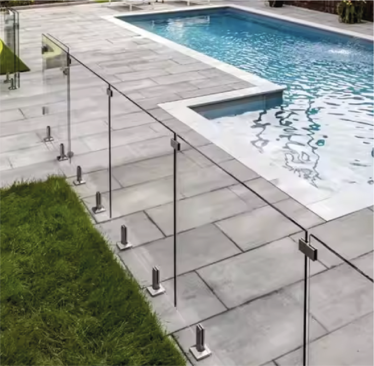 Clôture de verre trempé 12mm pour piscine - Section inividuelle