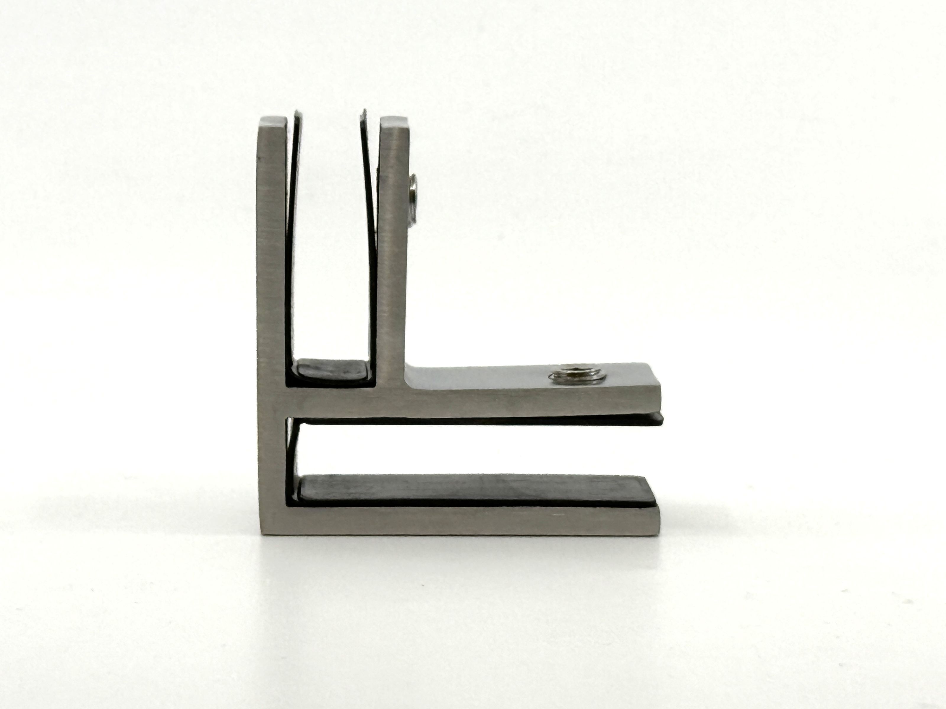 Jonction 90 degrés en acier inox pour clôtures de verre 12mm