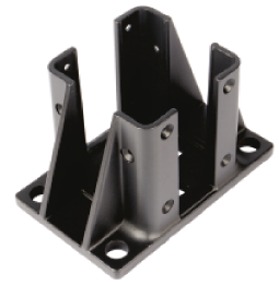Poteau d'aluminium 6' ou 8' Noir (Ensemble avec base)