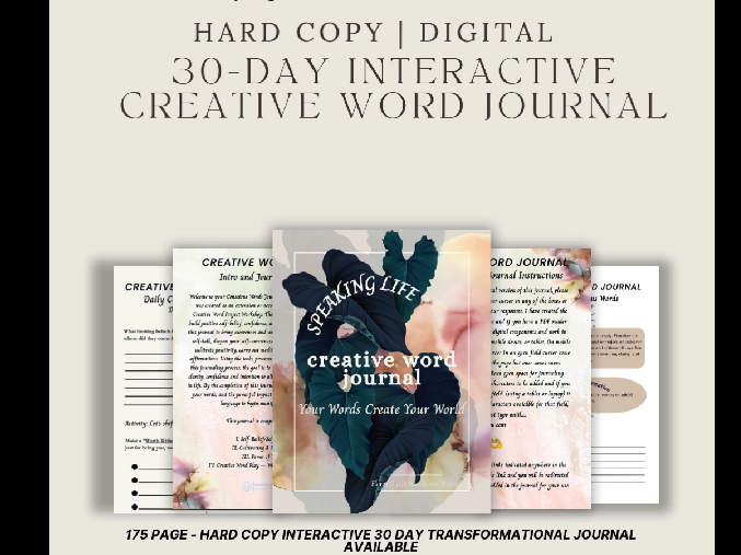 Speaking Life ~ Creative Word Journal (Paperback-Hard Copy)
