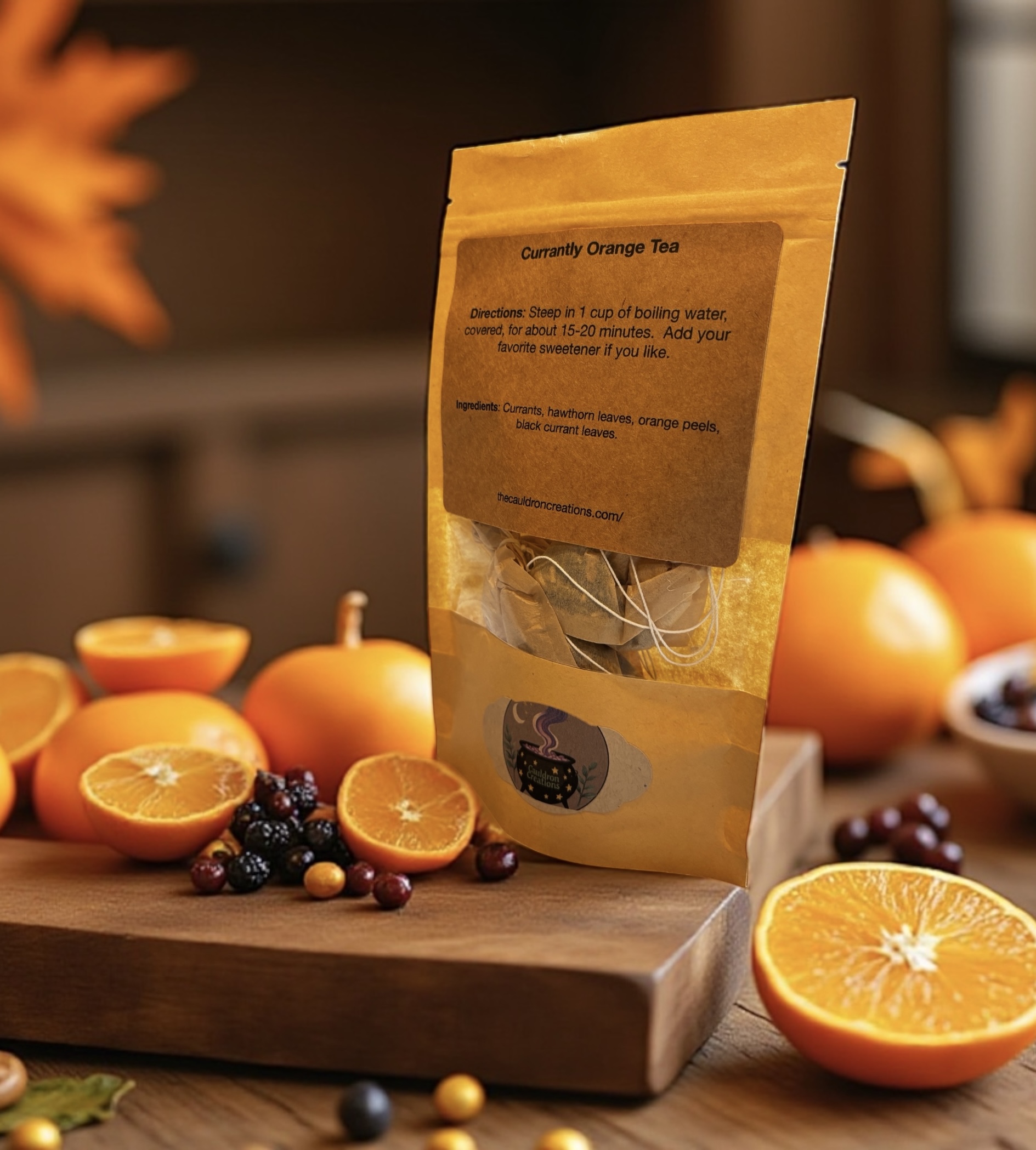 Currantly Orange Tea, with or without caffeine (single teabag or 7 teabags)
