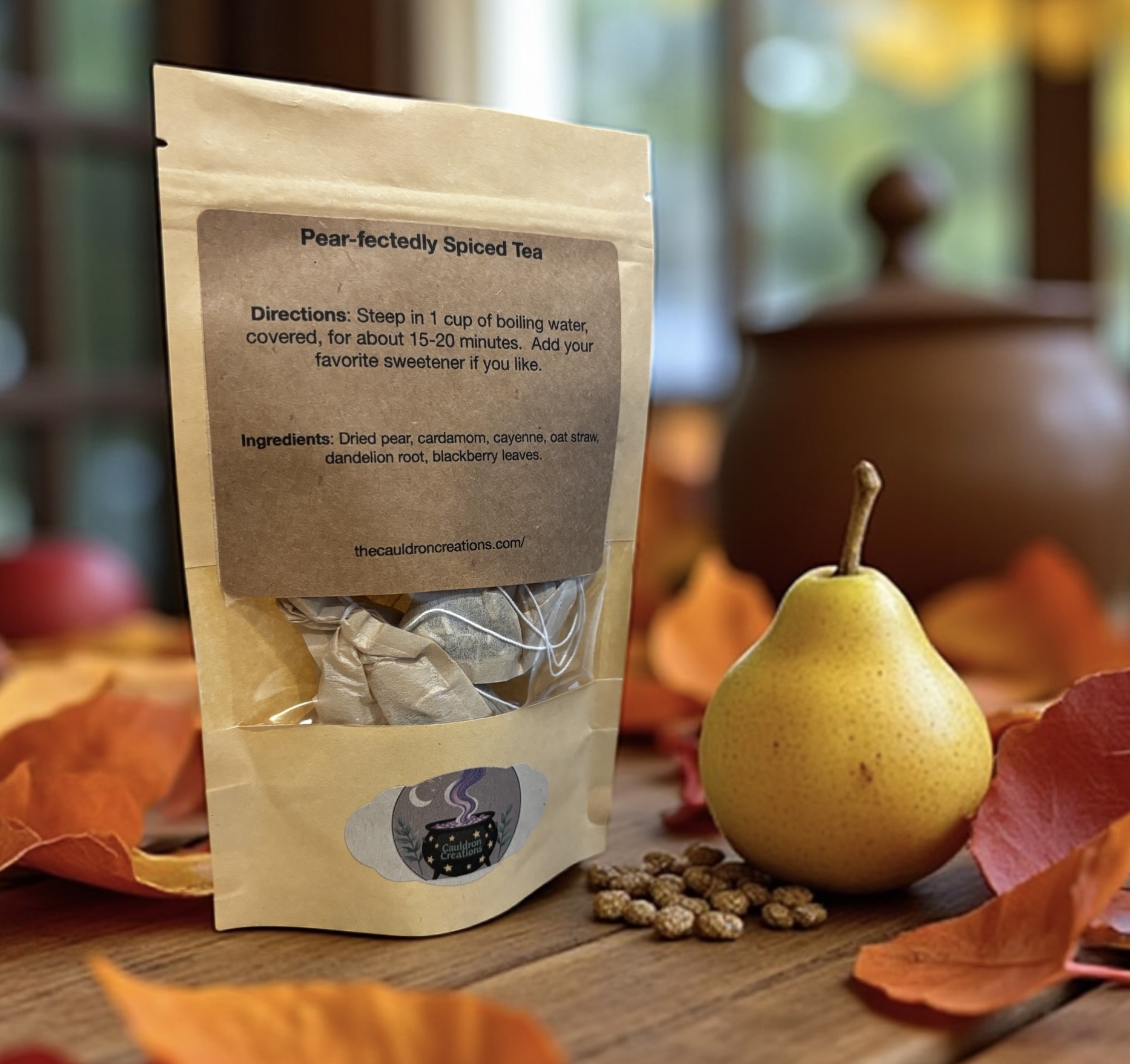 Pear-fectly Spiced Tea, with or without caffeine (single teabag or 7 teabags)