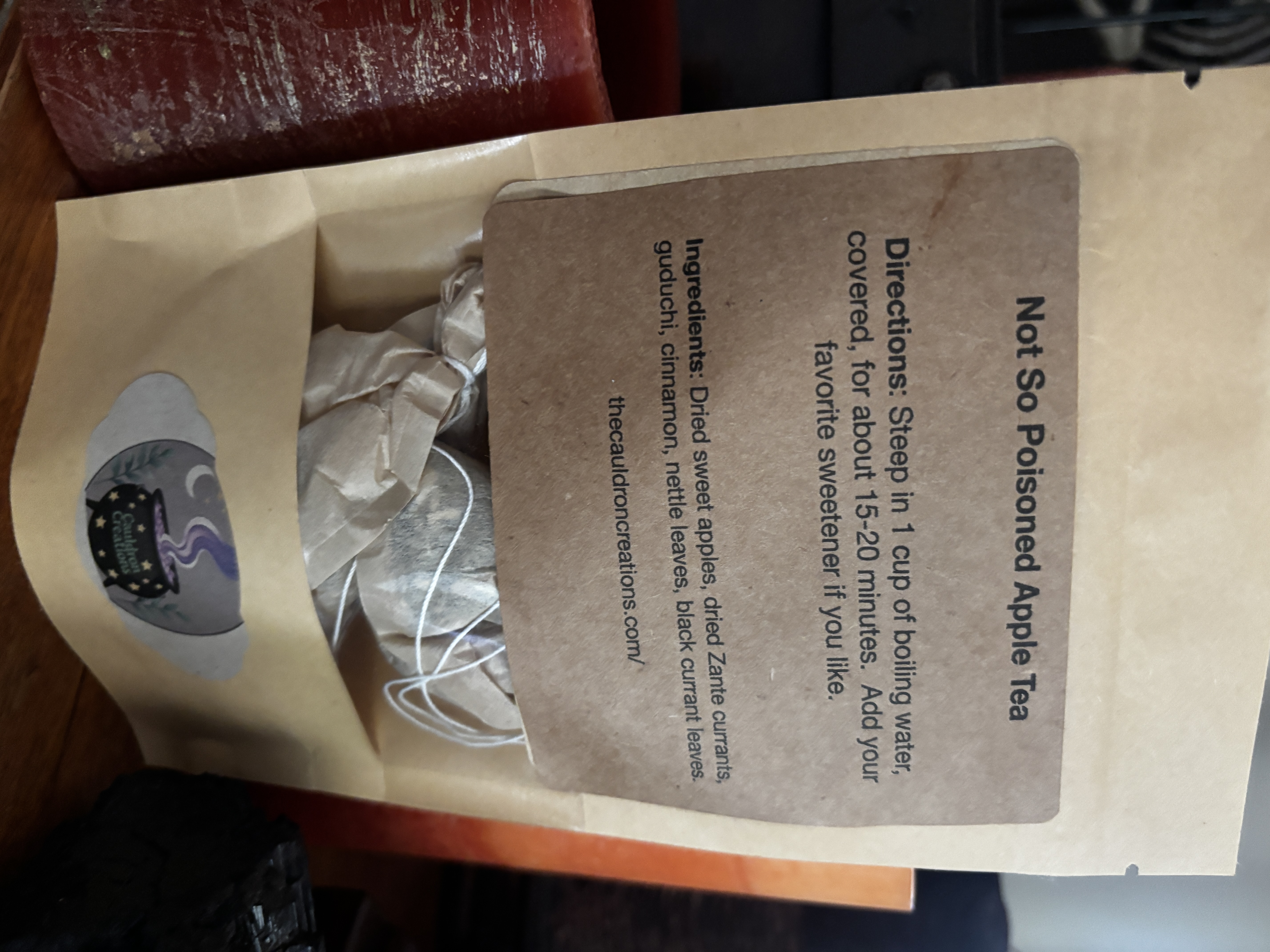 Not-So-Poisoned Apple Tea, with or without caffeine (single bag or pack of 7)