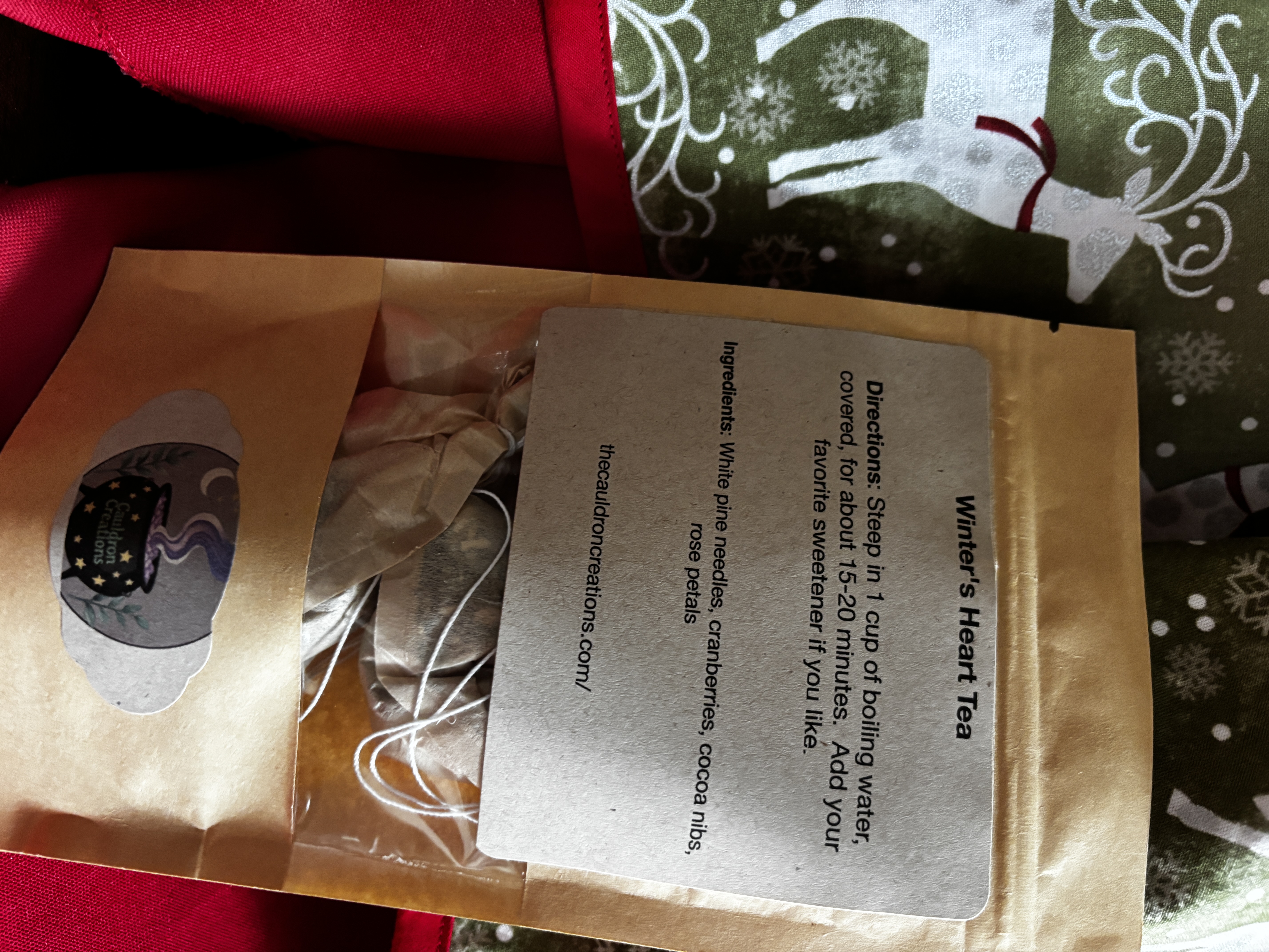 Winter's Heart Tea (single tea bag or 7 teabags)