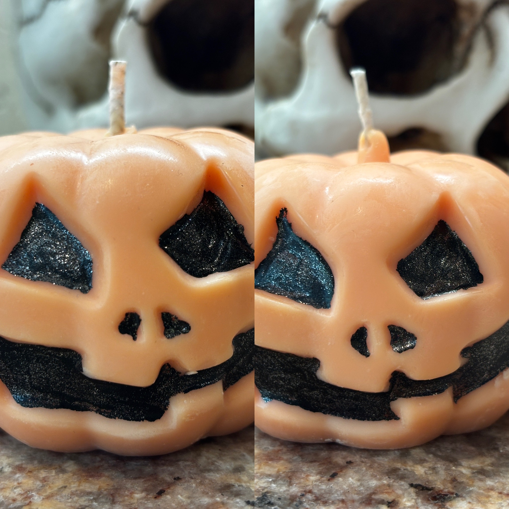 “Hex & Jinx” – Pumpkin Spice Twin Jack-o’-Lantern Candles - Soy Wax