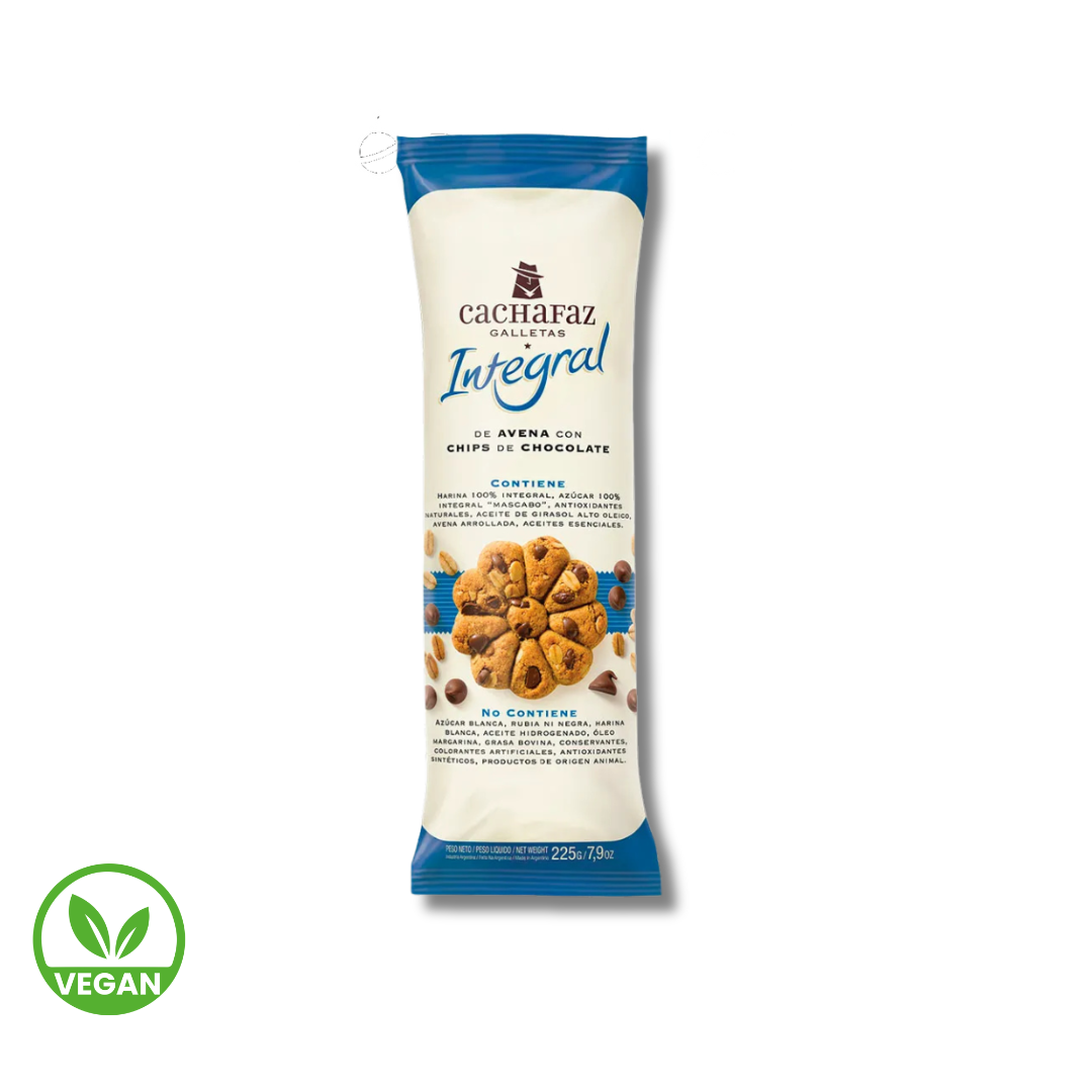 Galletas Integrales de Avena con Chips de Chocolate x 225g - Cachafaz