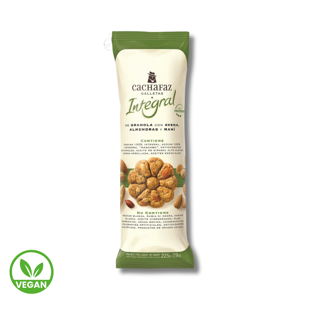Galletas Integrales de Granola con Avena, Almendras y Mani x 225g - Cachafaz