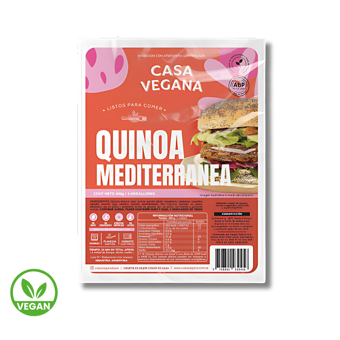 Hamburguesas Quinoa Mediterranea x 400g - Casa Vegana