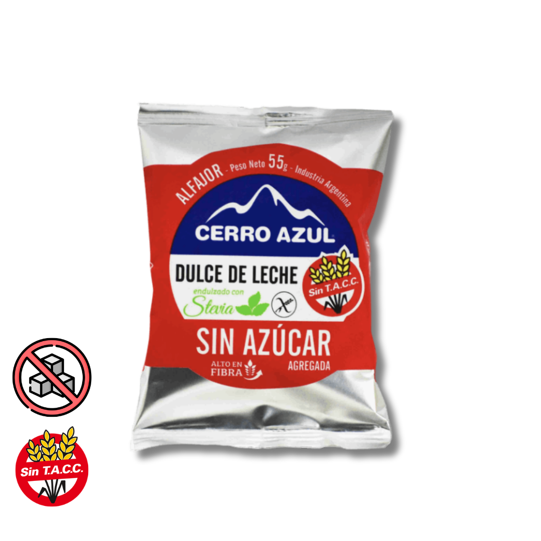 Alfajor Dulce de Leche Sin Azucar x 55g - Cerro Azul