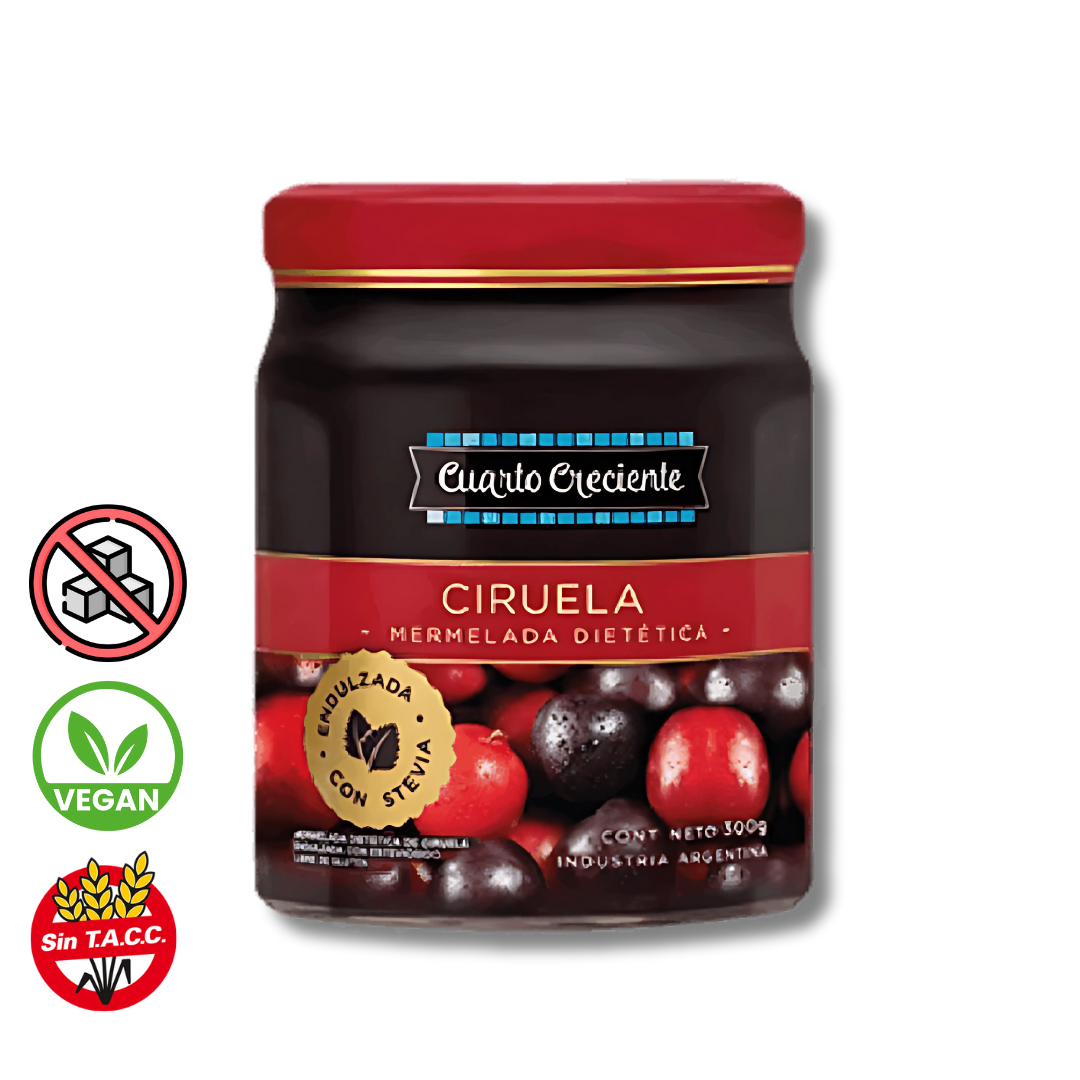 Mermelada con Stevia de Ciruela x 280g - Cuarto Creciente
