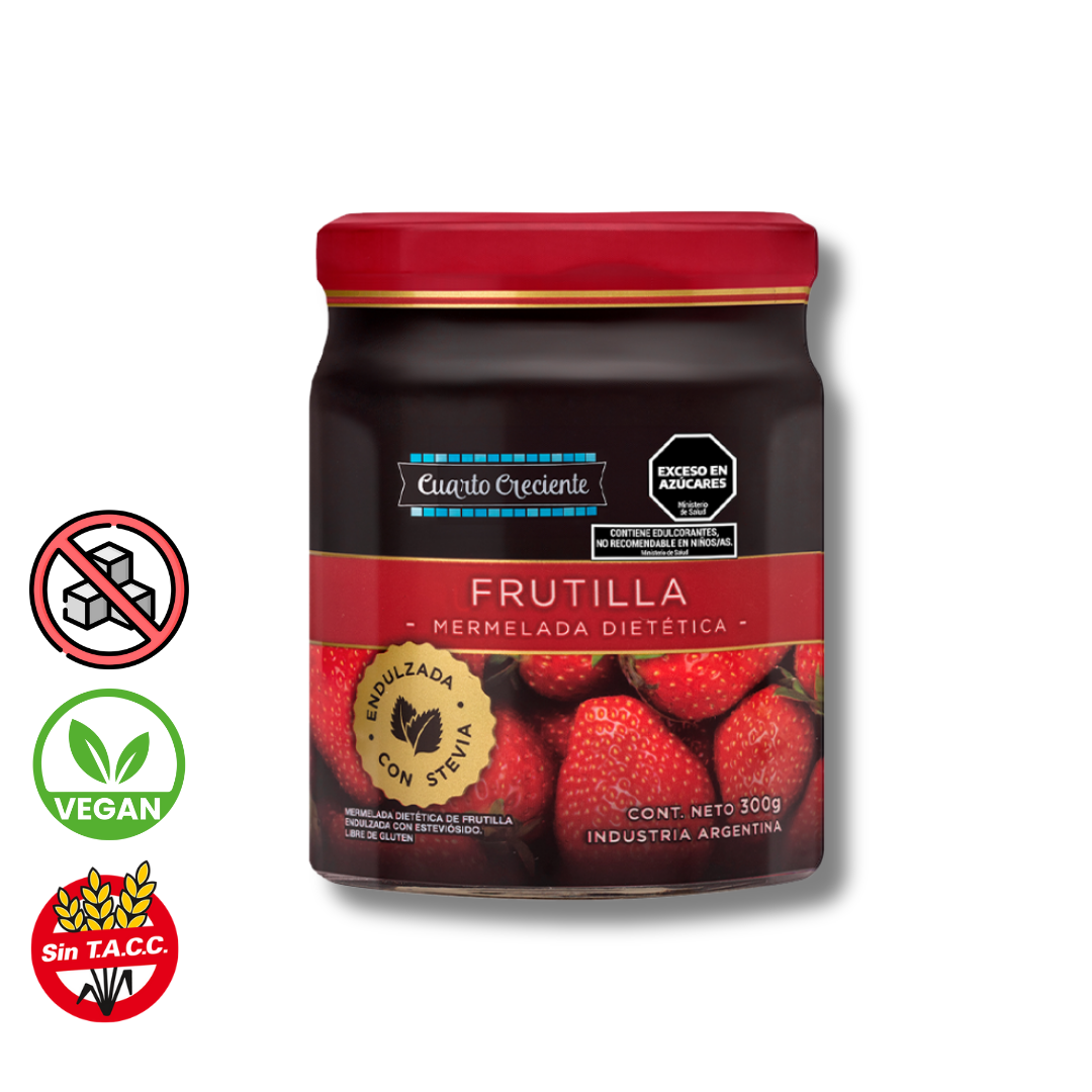 Mermelada con Stevia de Frutilla x 280g - Cuarto Creciente