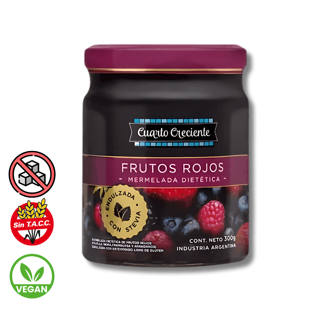 Mermelada con Stevia de Frutos Rojos x 280g - Cuarto Creciente