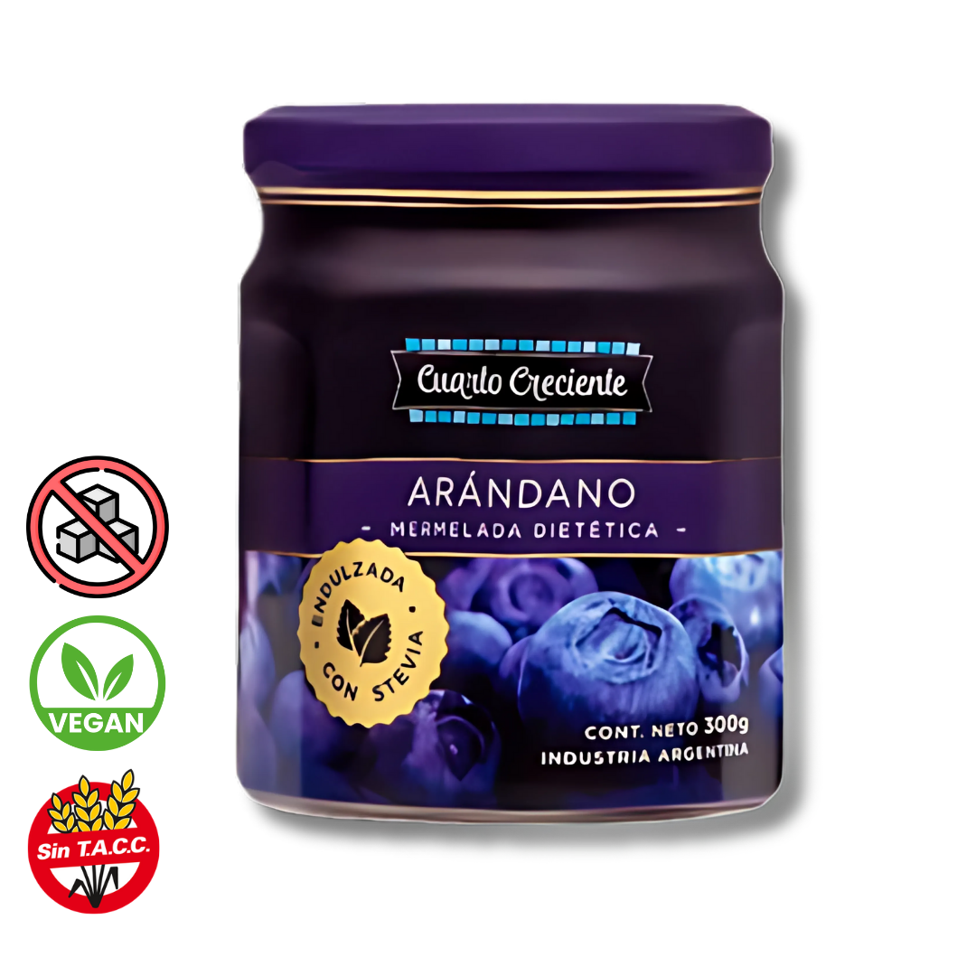 Mermelada con Stevia de Arandanos x 280g - Cuarto Creciente
