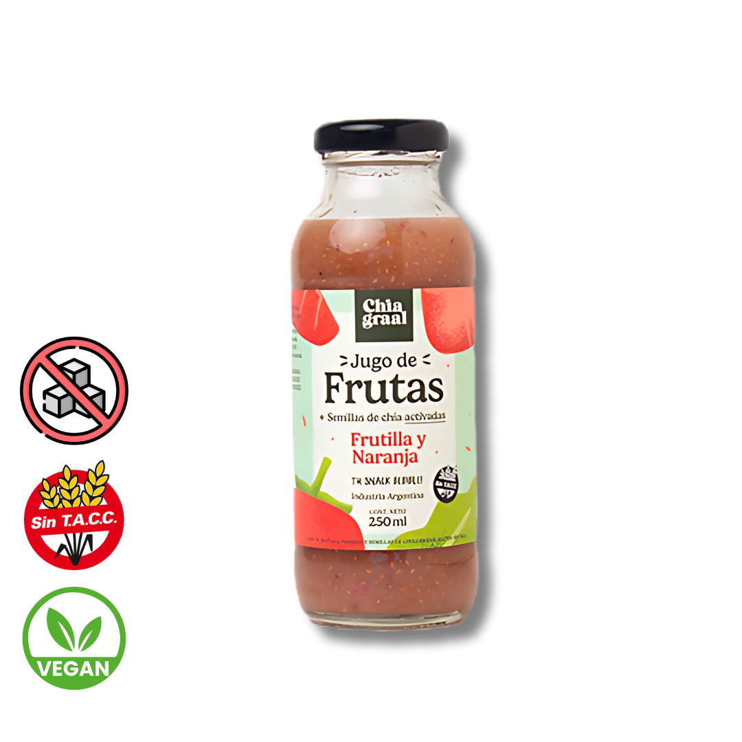 Jugo de Frutilla, Naranja & Chia x 250ml - Chia Graal