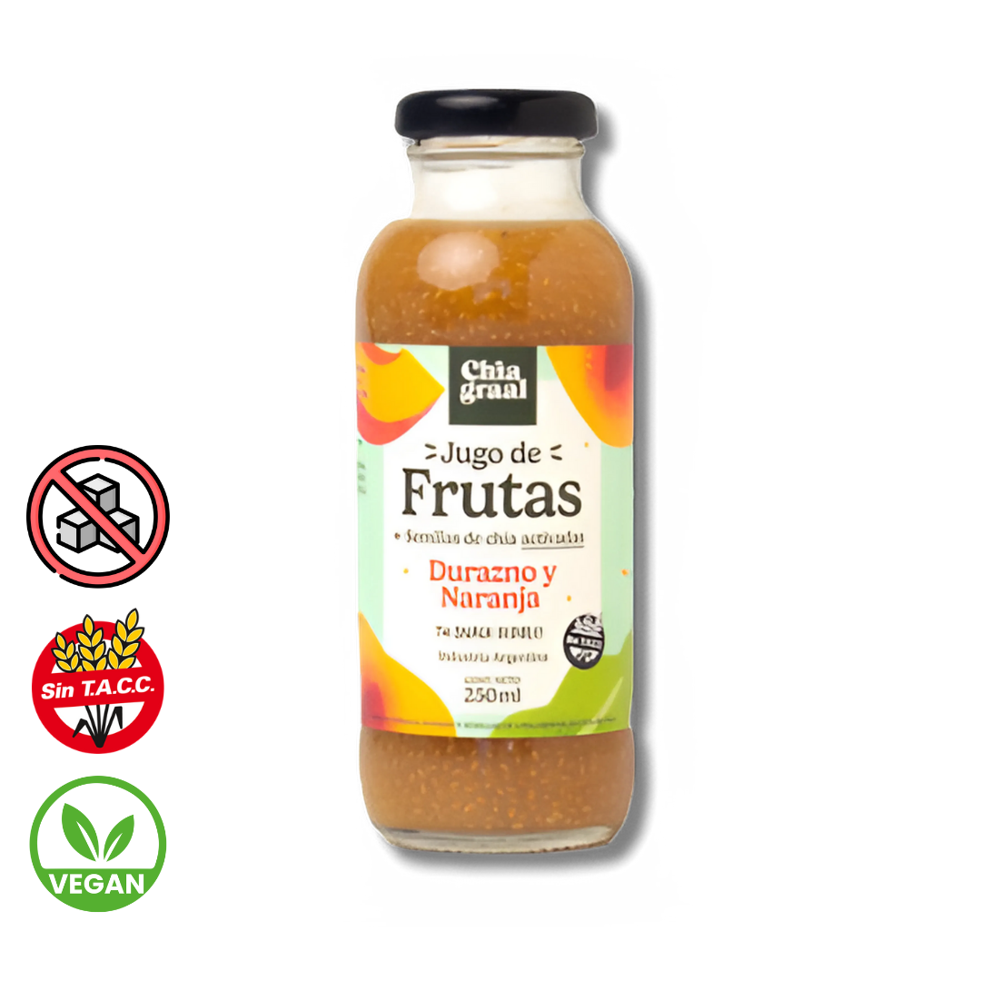 Jugo de Durazno, Naranja & Chia x 250ml - Chia Graal