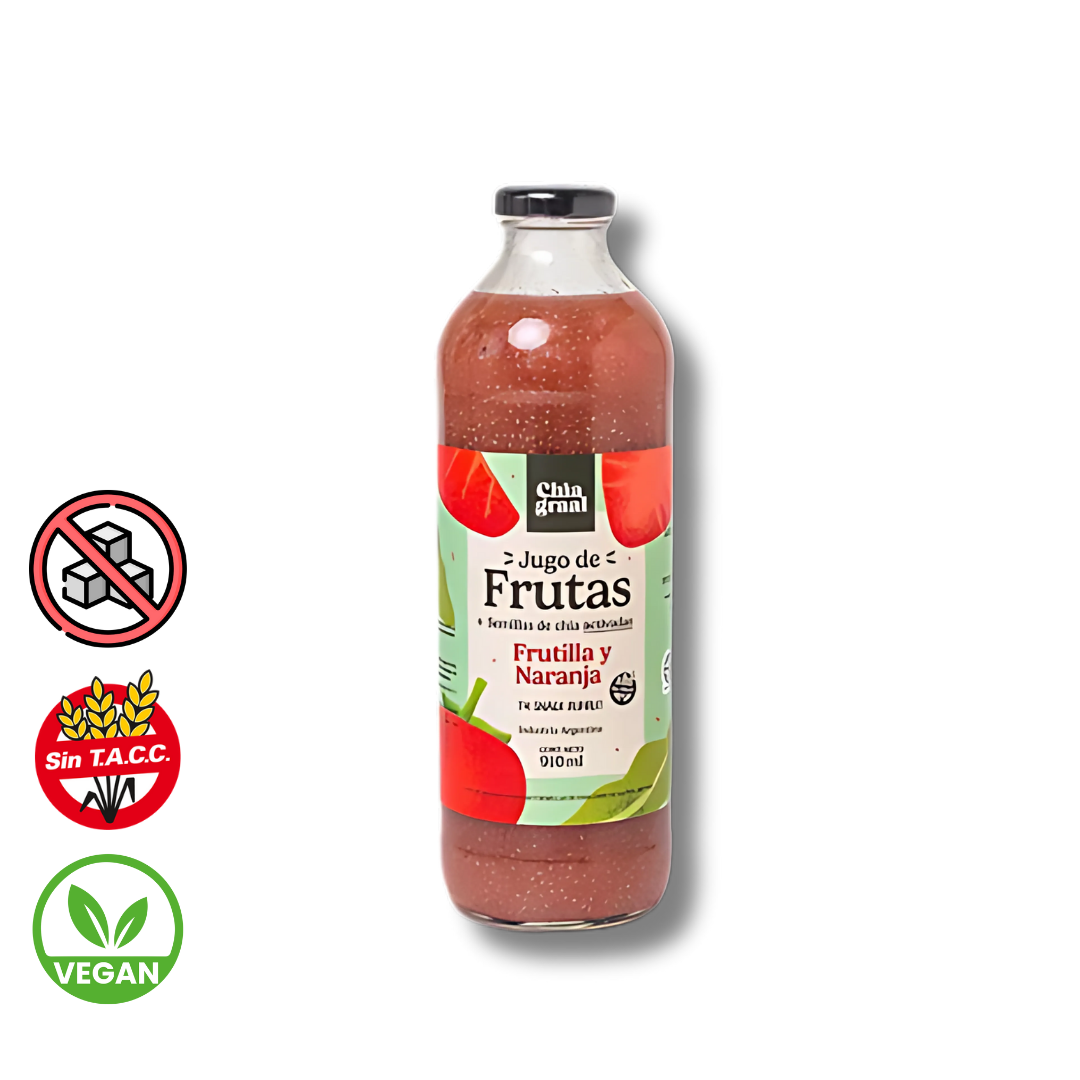 Jugo de Frutilla, Naranja & Chia x 910ml - Chia Graal