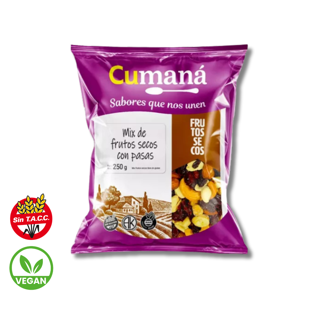 Mix de Frutas Secas con Pasas de Uva x 250g - Cumana