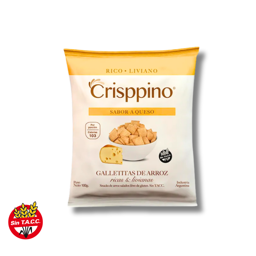 Galletitas de Arroz Sabor Queso x 100g - Crisppino