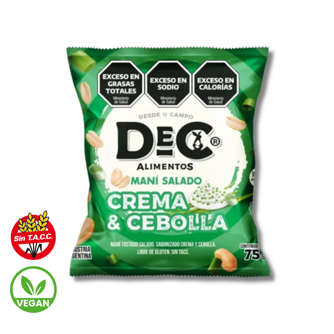 Mani Tostado Salado saborizado Crema y Cebolla x 75g - Dec