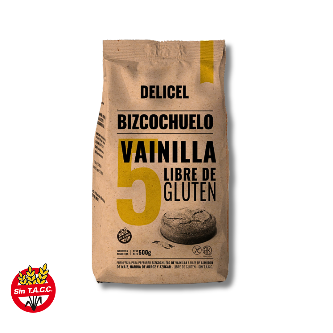 Premezcla de Bizcochuelo de Vainilla x 500g - Delicel