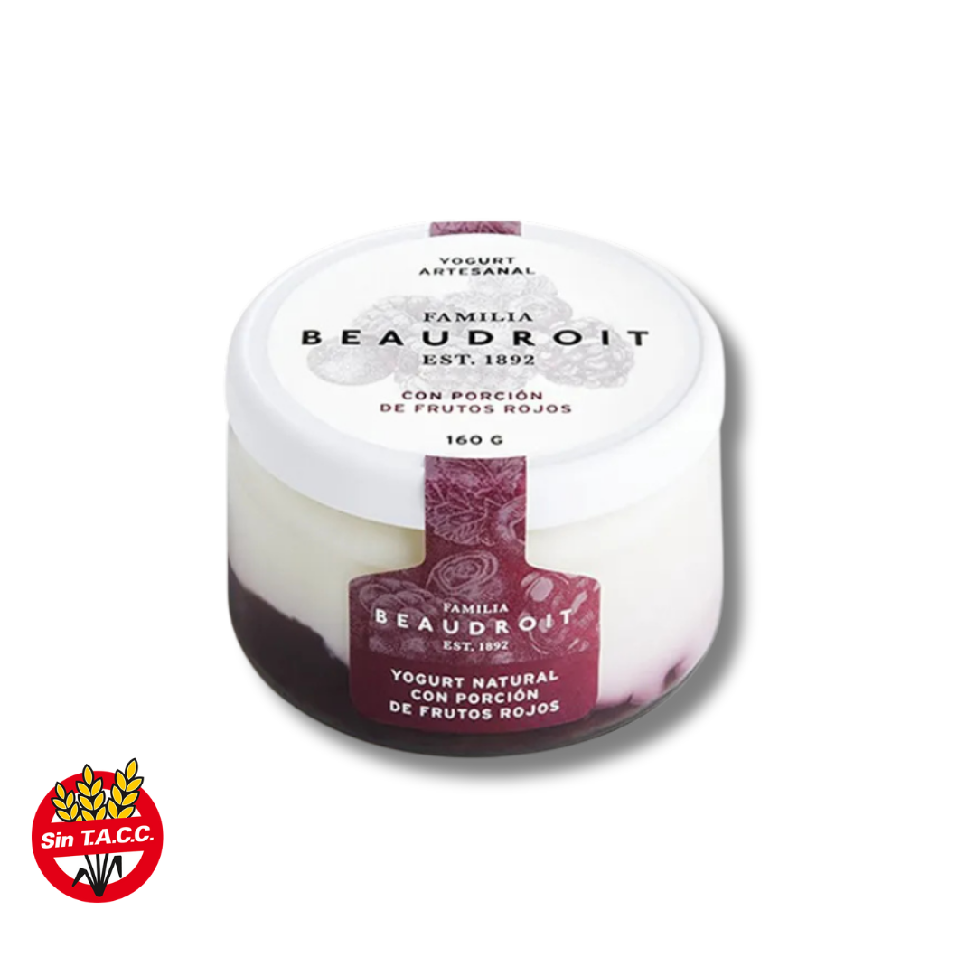 Yogurt Entero con Pulpa de Fruto del Bosque x 160g - Beaudroit