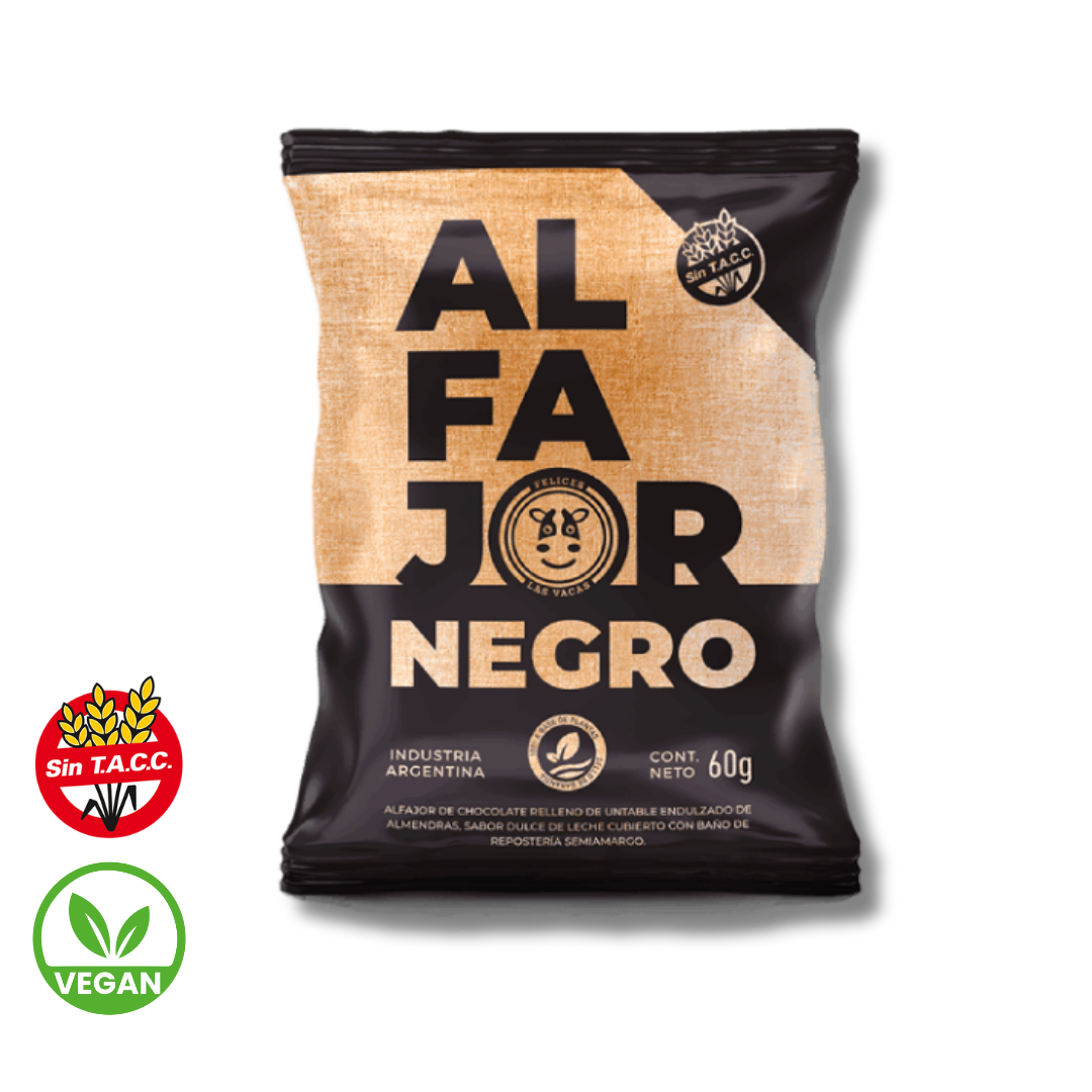 Alfajor Negro x 60g - Felices las Vacas